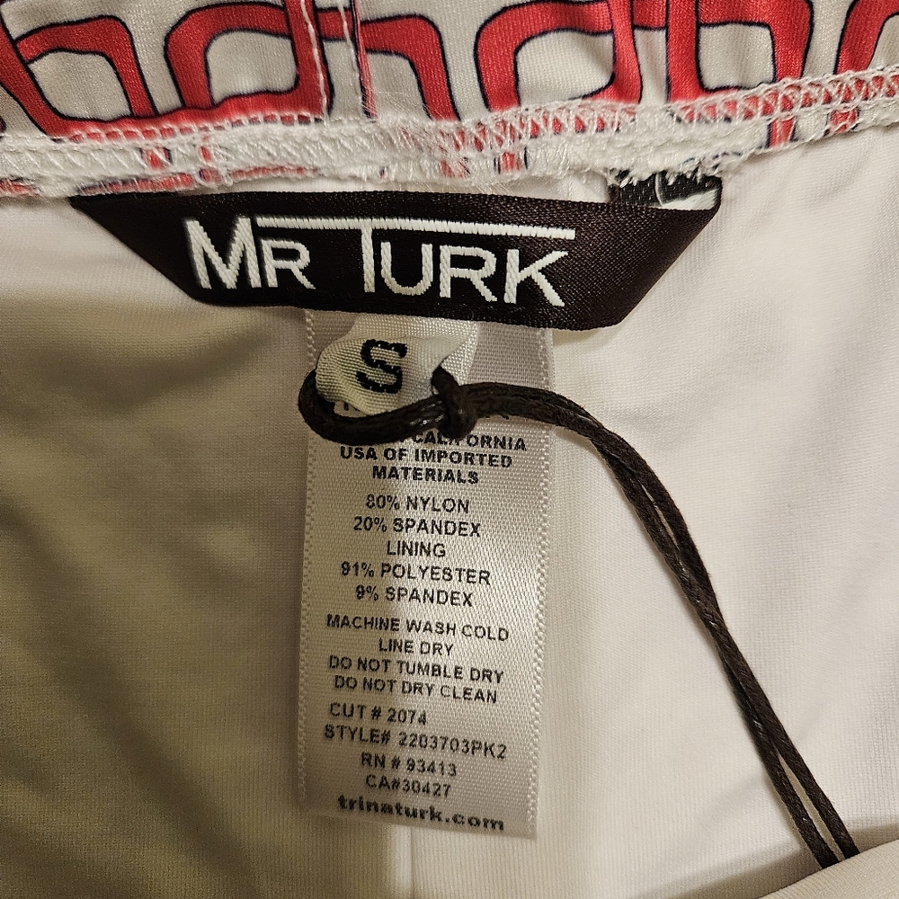 Mr. Turk Montego Bay Swim Trunk Size Small Pink White - Picture 4 of 7